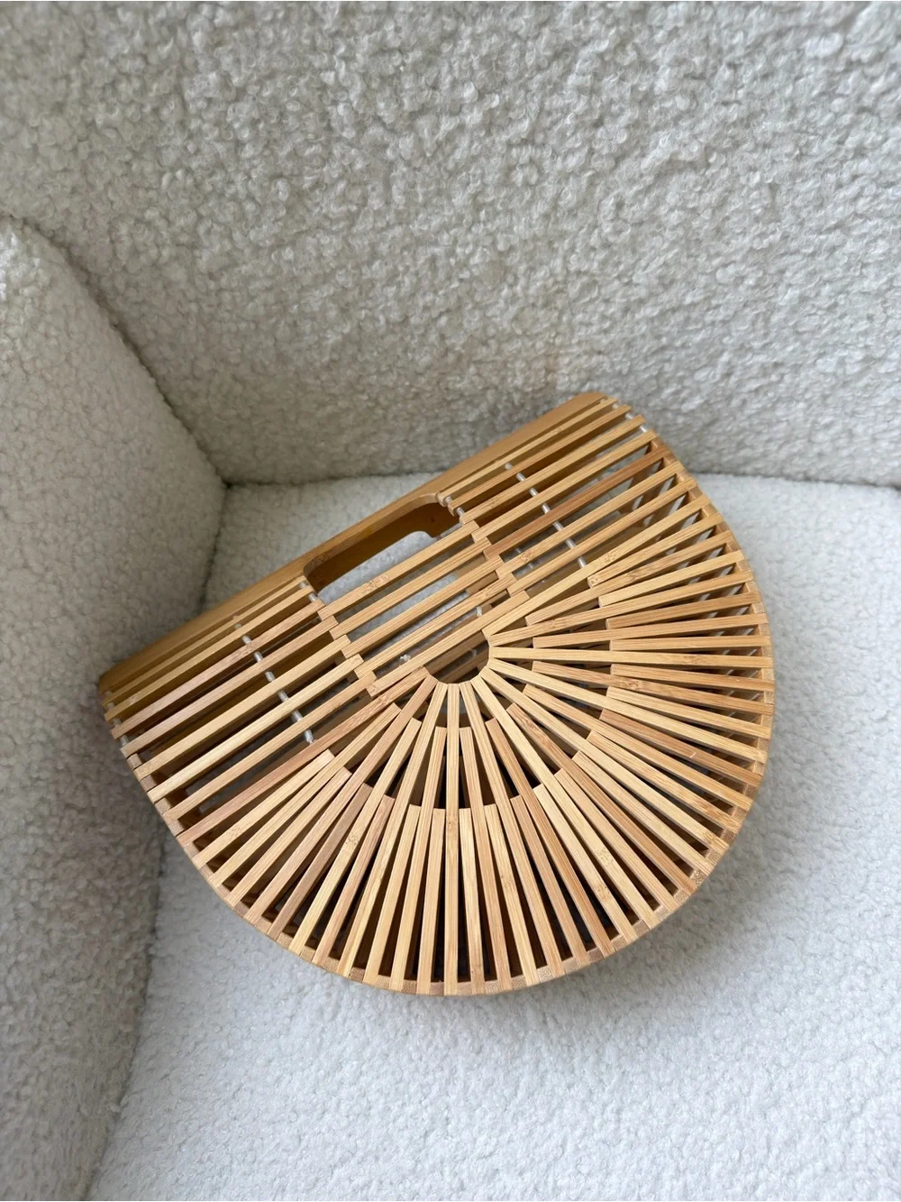 Natural Bamboo Arc Handbag